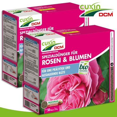 Cuxin DCM 2 x 3 kg Spezialdünger für Rosen & Blumen Bio Wachstum Nährstoff Blüte