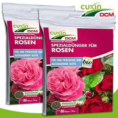 Cuxin DCM 2 x 5 kg Spezialdünger für Rosen & Blumen Bio Wachstum Nährstoff Blüte
