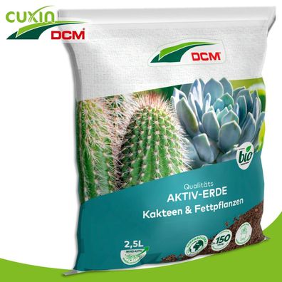 Cuxin DCM 2,5 l Aktiv-Erde Kakteen & Fettpflanzen BIO Pflanzenerde Blumenerde