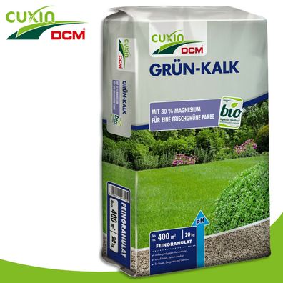 Cuxin DCM 20kg Grün-Kalk Feingranulat Magnesium Rasen Mineralien Spurenelement