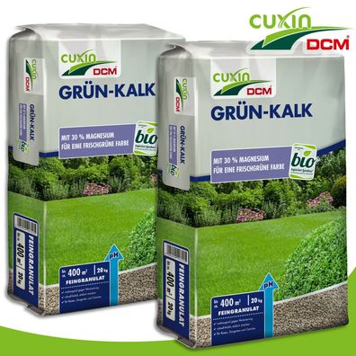 Cuxin DCM 2x 20 Kg Grün-Kalk Feingranulat Magnesium Nährstoffe Rasen Wachstum