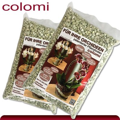Colomi 2 x 1 l patentiertes Pflanzensubstrat für Orchideen | 4-8 mm | jade