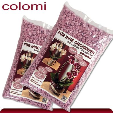Colomi 2 x 1 l patentiertes Pflanzensubstrat für Orchideen | 4-8 mm | rosa