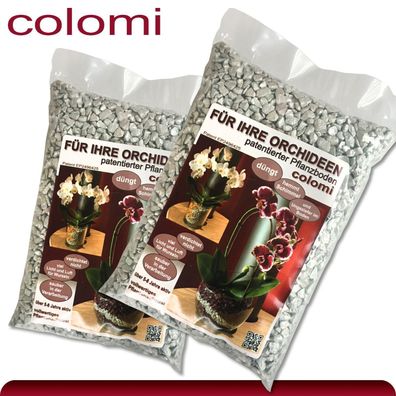 Colomi 2 x 1 l patentiertes Pflanzensubstrat für Orchideen | 4-8 mm | silber