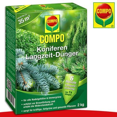 COMPO 2 kg Koniferen Langzeit-Dünger | Für alle Nadelgehölze und Immergrüne