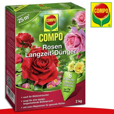 COMPO 2 kg Rosen Langzeit-Dünger | Auch für Blütensträucher