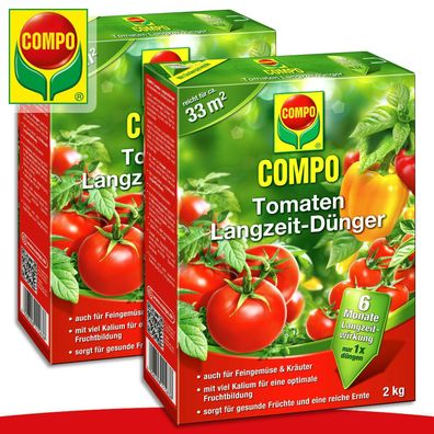 COMPO 2 x 2 kg Tomaten Langzeit-Dünger | Auch für Feingemüse und Kräuter