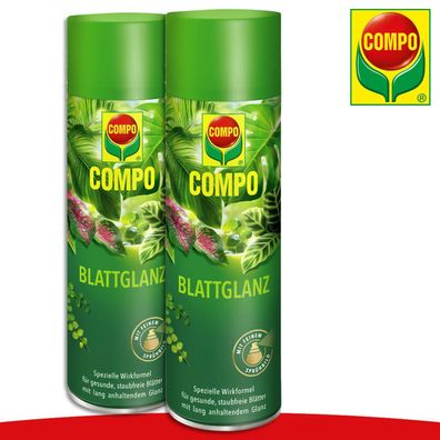 COMPO 2 x 300 ml Blattglanz Pflege Spray Orchideen Grünpflanzen Blätter Schutz