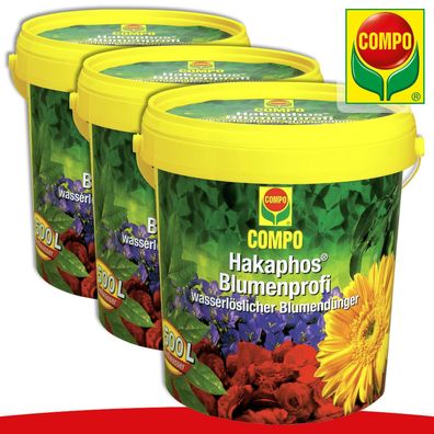 COMPO 3 x 1,2 kg Hakaphos® Blumenprofi | Wasserlöslicher Blumendünger