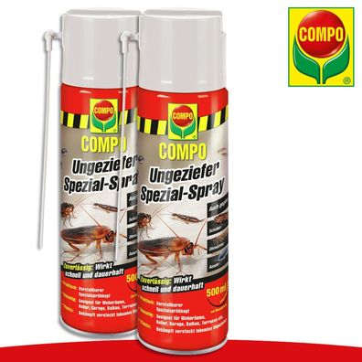 COMPO 2x 500 ml Ungeziefer Spezial-Spray | Auch gegen Schaben, Ohrwürmer, Asseln