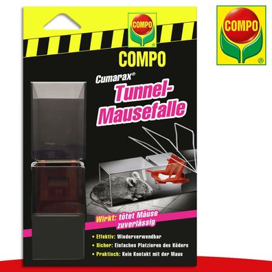 COMPO Cumarax® Tunnel-Mausefalle Schlagfalle Mäuse Bekämpfung Keller Haus Garage