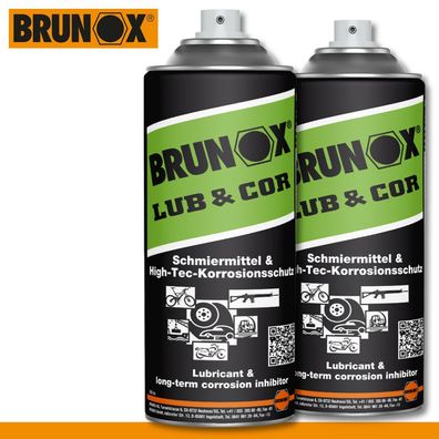 Brunox® 2 x 400 ml LUB&COR High-Tec-Korrosionsschutz Schmiermittel