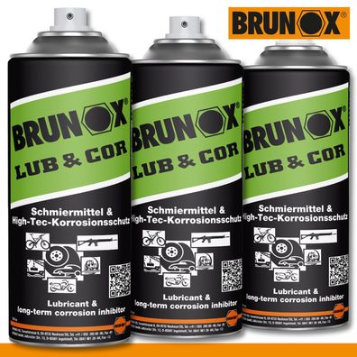 Brunox® 3 x 400 ml LUB&COR High-Tec-Korrosionsschutz Schmiermittel