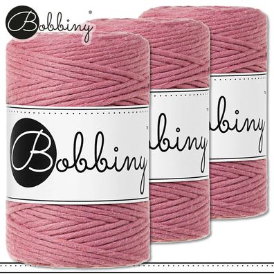 Bobbiny 3 x 100 m Makramee-Kordel 1,5 mm | Blossom | Hobby Basteln Premium