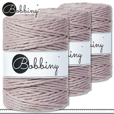 Bobbiny 3 x 100 m Makramee-Kordel 1,5 mm | Pearl | Hobby Basteln Premium