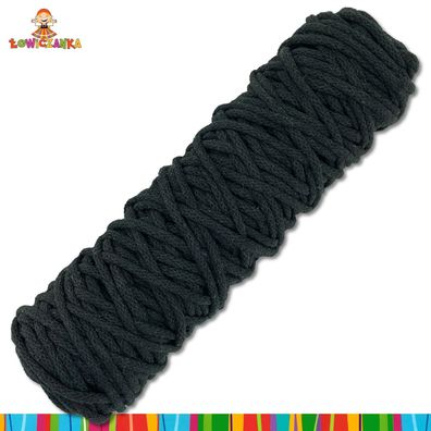 50 m Baumwollkordel Schnur Seil Makramee geflochten Ø 3 mm | Schwarz