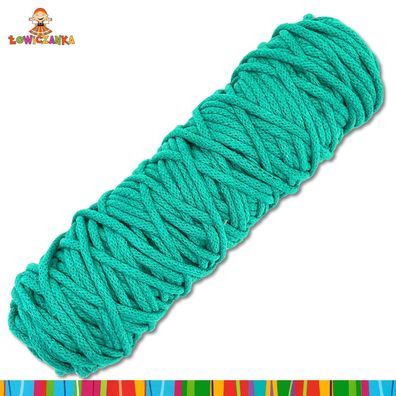 50 m Baumwollkordel Schnur Seil Makramee geflochten Ø 3 mm | Smaragd