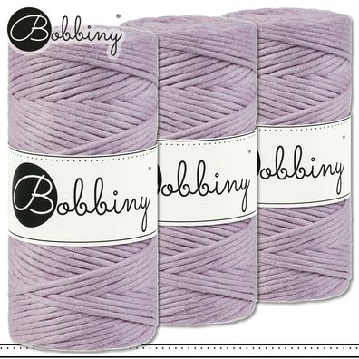 Bobbiny 3 x 100 m Makramee-Kordel 3 mm | Dusty Pink | Hobby Basteln Premium