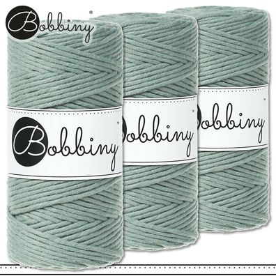 Bobbiny 3 x 100 m Makramee-Kordel 3 mm | Laurel | Hobby Basteln Premium