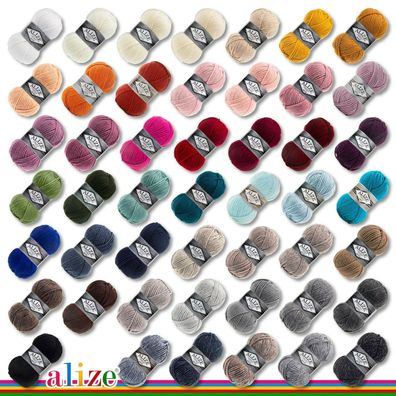 Alize 100 g Superlana Maxi Wolle Bulky Chunky 39 verschiedene Farben zur Auswahl