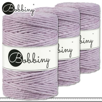 Bobbiny 3 x 100 m Makramee-Kordel 5 mm | Dusty Pink | Hobby Basteln Premium
