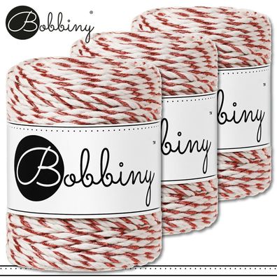 Bobbiny 3 x 50 m Twist Makramee-Kordel 3 mm dreifach gedreht Copper Twist