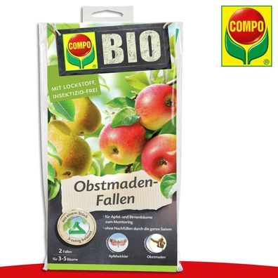 COMPO 1 x 2 Stück BIO Obstmaden-Fallen | Für Apfel- und Birnenbäume (Gr. Mittel)