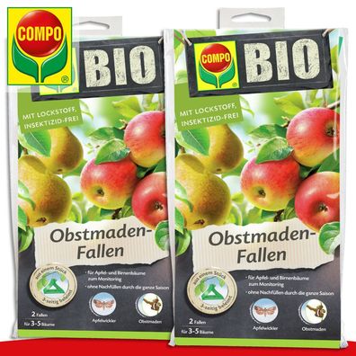COMPO 2 x 2 Stück BIO Obstmaden-Fallen | Für Apfel- und Birnenbäume (Gr. Mittel)