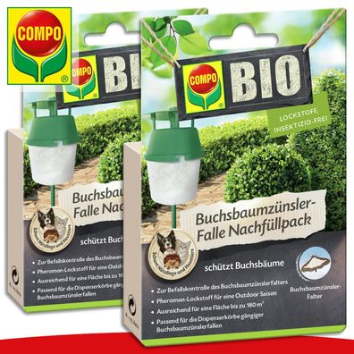 COMPO BIO 2 x Nachfüllpack für Buchsbaumzünsler-Falle (à 3 Lockstoff-Dispenser)