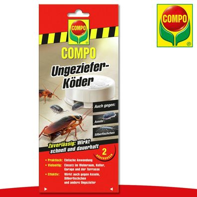 COMPO 1 Packung Ungeziefer-Köder (à 2 Stück) Schaben Asseln Kakerlaken Ameisen