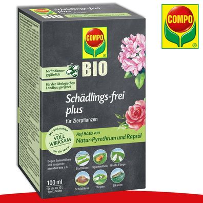 COMPO 100 ml Schädlingsfrei Bio plus Raupen Spinnmilben Schildläuse Zierpflanzen