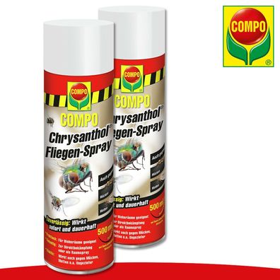 COMPO 2 x 500 ml Chrysanthol Fliegen-Spray Mücken Motte Ungeziefer Schaben Wespe