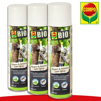 COMPO 3 x 400 ml BIO Raupen & Ameisen Leim Spray | Frostspanner Bäume Schutz