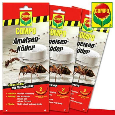 COMPO 3x2 Stk Ameisen-Köder N Nestwirkung Bekämpfung Haus Garage Garten Terrasse