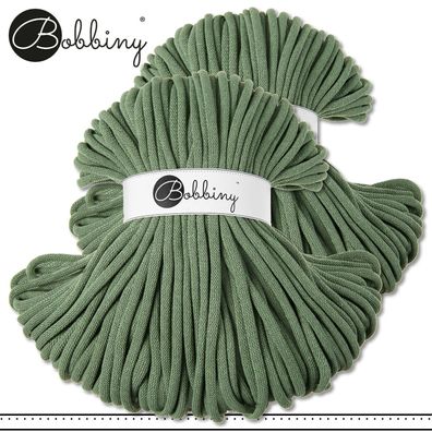 Bobbiny 2x100m Flechtkordel 9mm | Eucalyptus Green | Nähen Basteln Hobby Premium