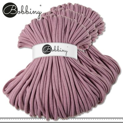 Bobbiny 3 x 100m Flechtkordel 9 mm | Dusty Pink | Nähen Basteln Hobby Premium