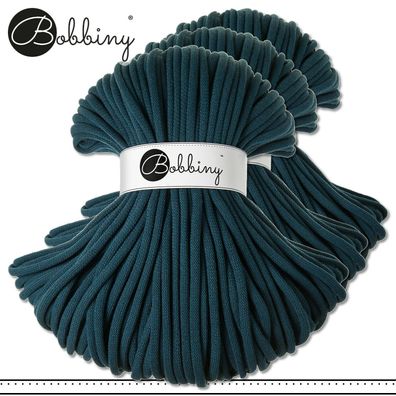 Bobbiny 3 x 100m Flechtkordel 9 mm | Peacock Blue | Nähen Basteln Hobby Premium