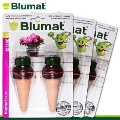Blumat 3 x 2 Stück Classic XL Zimmerpflanzen Bewässerungssystem Wasserspender