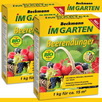 Beckmann 2 x 1 kg Beerendünger Erdbeeren Weintrauben Obstbaum Geschmack