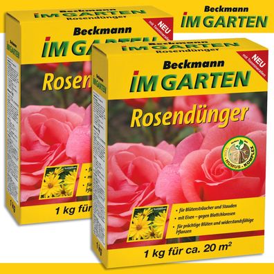 Beckmann 2 x 1 kg Rosendünger Blütensträucher Stauden Rosenbusch