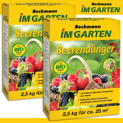 Beckmann 2 x 2,5 kg Beerendünger Erdbeeren Weintrauben Obstbaum Geschmack