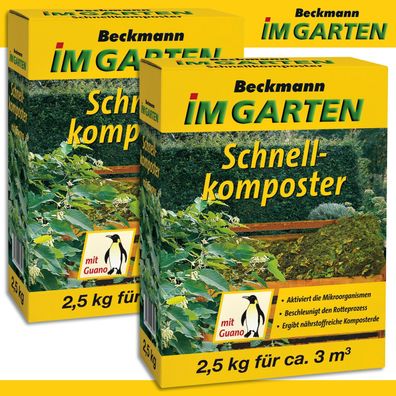 Beckmann 2 x 2,5 kg Schnellkomposter mit Guano