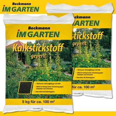 Beckmann 2 x 5 kg Kalkstickstoff geperlt Bodenstruktur Wachstum Bodenhygiene