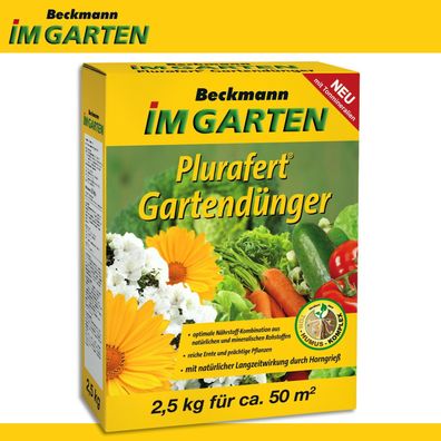 Beckmann 2,5 kg Plurafert Gartendünger Volldünger Horngrieß