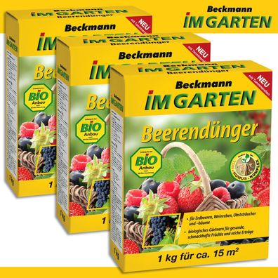 Beckmann 3 x 1 kg Beerendünger Erdbeeren Weintrauben Obstbaum Geschmack