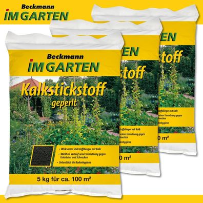 Beckmann 3 x 5 kg Kalkstickstoff geperlt Bodenstruktur Wachstum Bodenhygiene