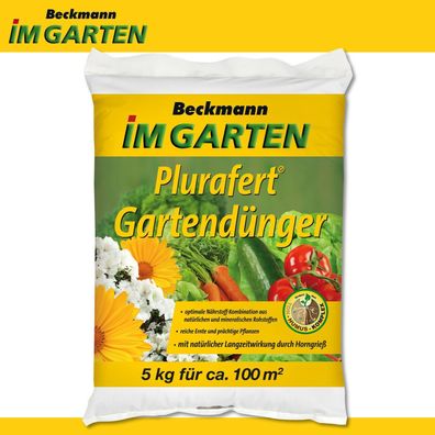 Beckmann 5 kg Plurafert Gartendünger Volldünger Horngrieß Blüte Frucht Magnesium