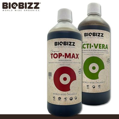 BioBizz 1 l ACTI-VERA + Biobizz 1 l TOPMAX Blütestimulator| Premium Düngerset