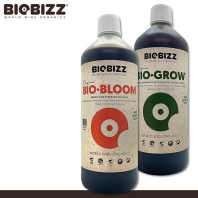 Biobizz 1 l BIO-BLOOM + BioBizz 1 l BIO-GROW | Wachstum & Blüte |PREMIUM Dünger