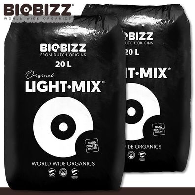 Biobizz 2 x 20 l Light-Mix organische Pflanzerde Grow Erde m. Perlite